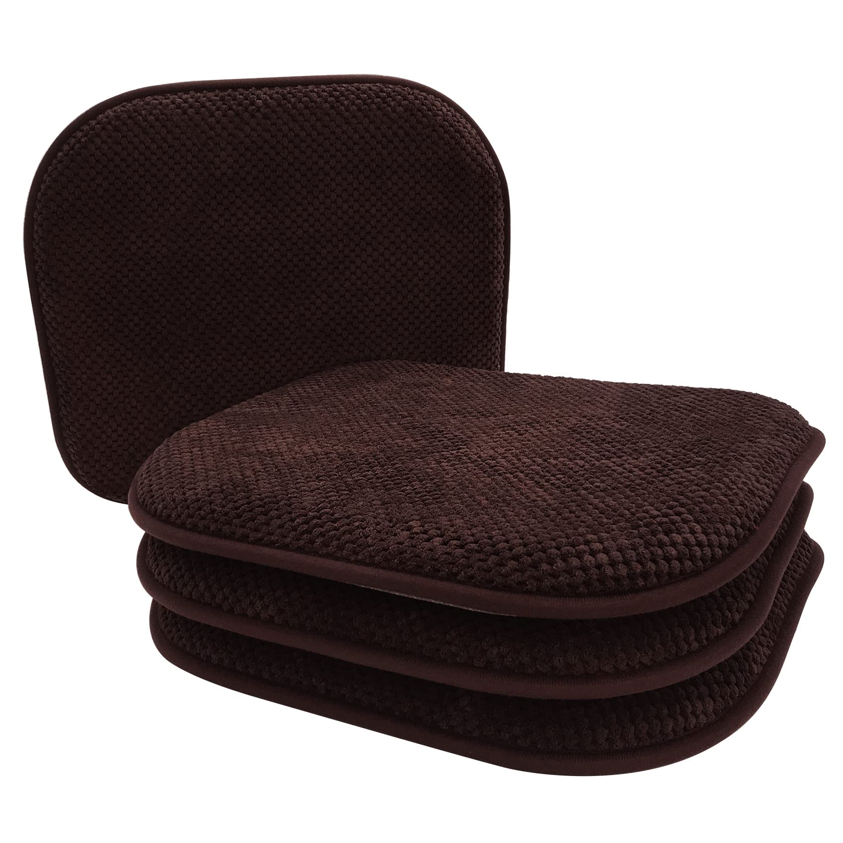 Grey Foam Seat Cushions Kitchen Chairs Pads for Dining Chairs Non Slip Office Seat Cushions Washable U Shaped Soft Thick Large Metal Wooden Chair Cushions,17" x 15"