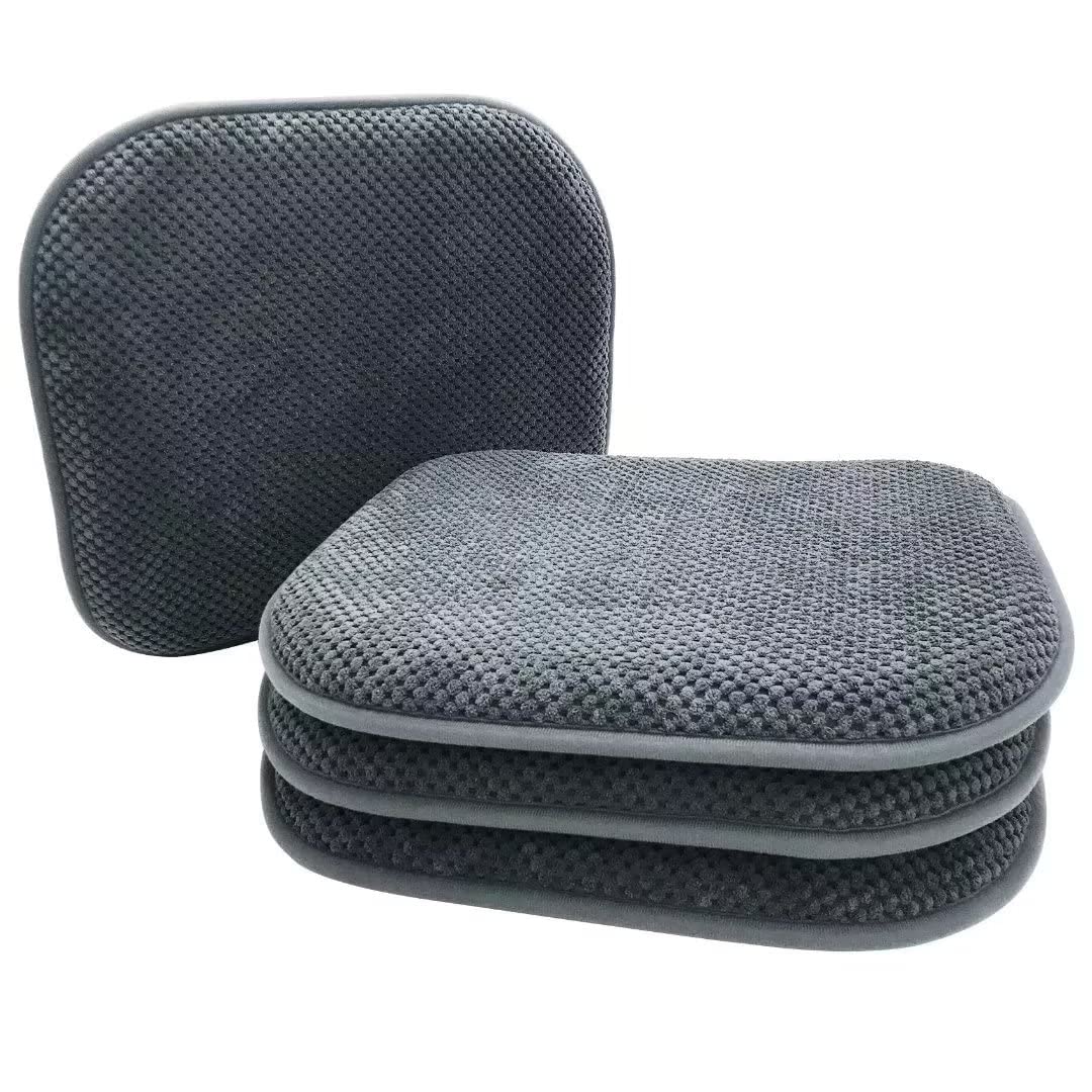 Grey Foam Seat Cushions Kitchen Chairs Pads for Dining Chairs Non Slip Office Seat Cushions Washable U Shaped Soft Thick Large Metal Wooden Chair Cushions,17" x 15"