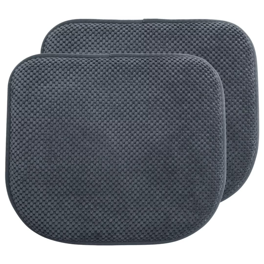 Grey Foam Seat Cushions Kitchen Chairs Pads for Dining Chairs Non Slip Office Seat Cushions Washable U Shaped Soft Thick Large Metal Wooden Chair Cushions,17" x 15"