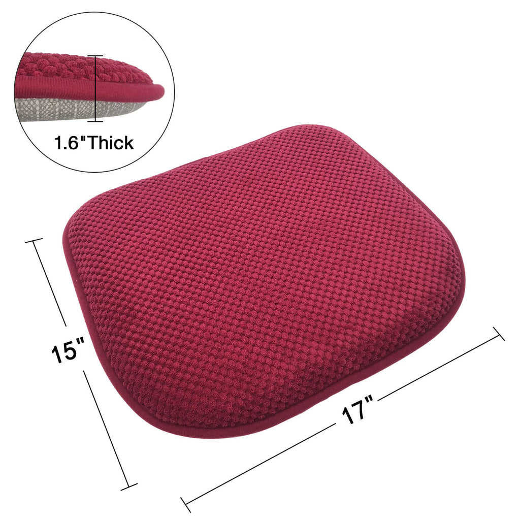 Grey Foam Seat Cushions Kitchen Chairs Pads for Dining Chairs Non Slip Office Seat Cushions Washable U Shaped Soft Thick Large Metal Wooden Chair Cushions,17" x 15"