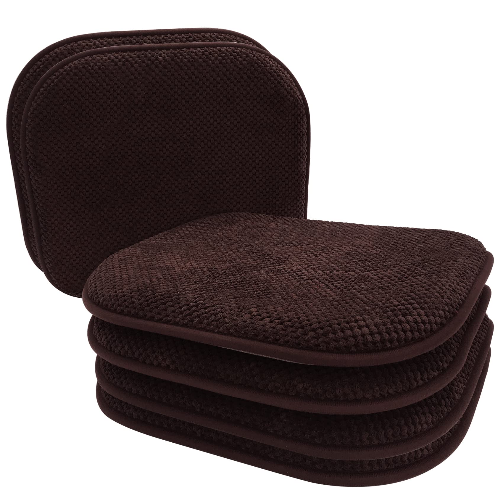 Grey Foam Seat Cushions Kitchen Chairs Pads for Dining Chairs Non Slip Office Seat Cushions Washable U Shaped Soft Thick Large Metal Wooden Chair Cushions,17" x 15"