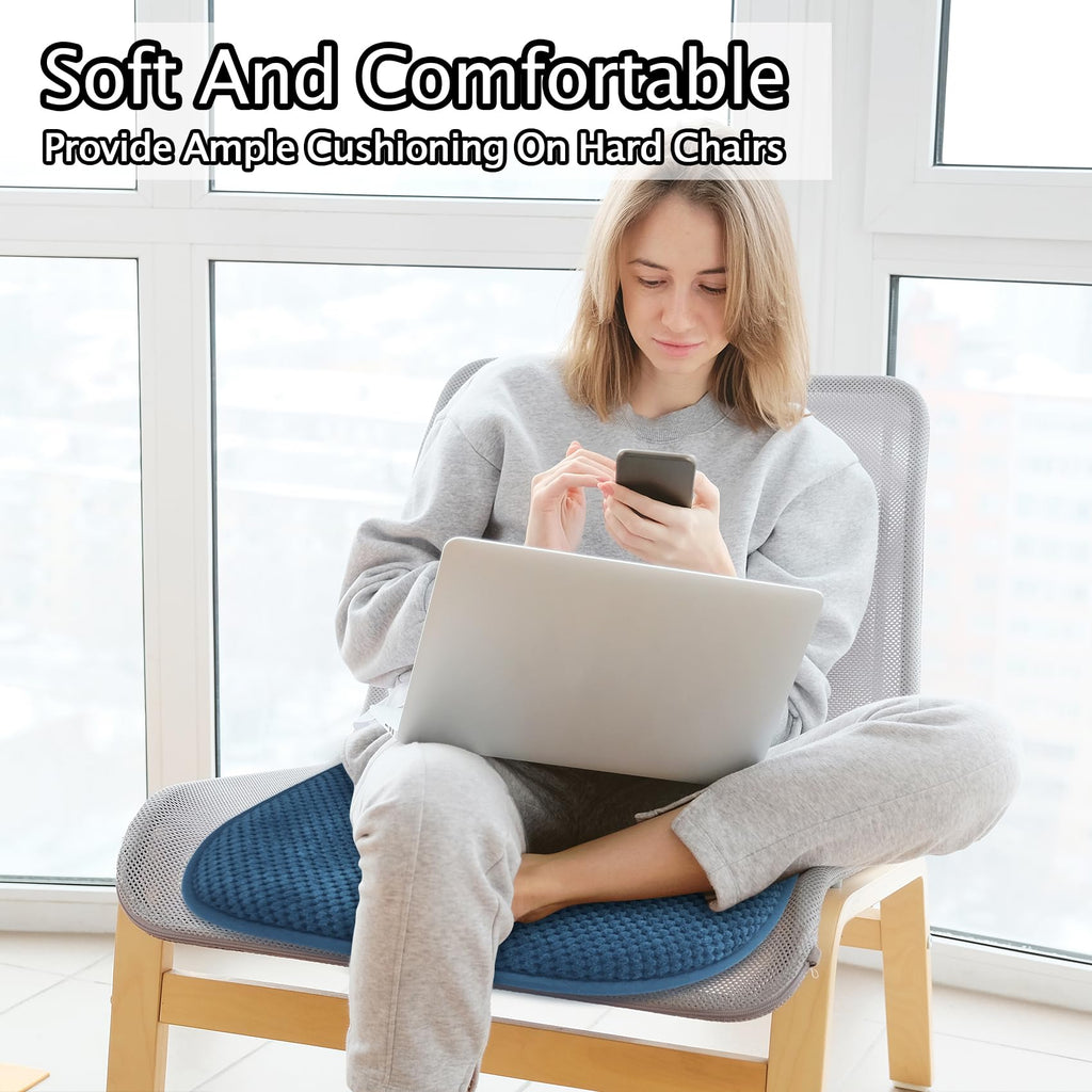 Grey Foam Seat Cushions Kitchen Chairs Pads for Dining Chairs Non Slip Office Seat Cushions Washable U Shaped Soft Thick Large Metal Wooden Chair Cushions,17" x 15"