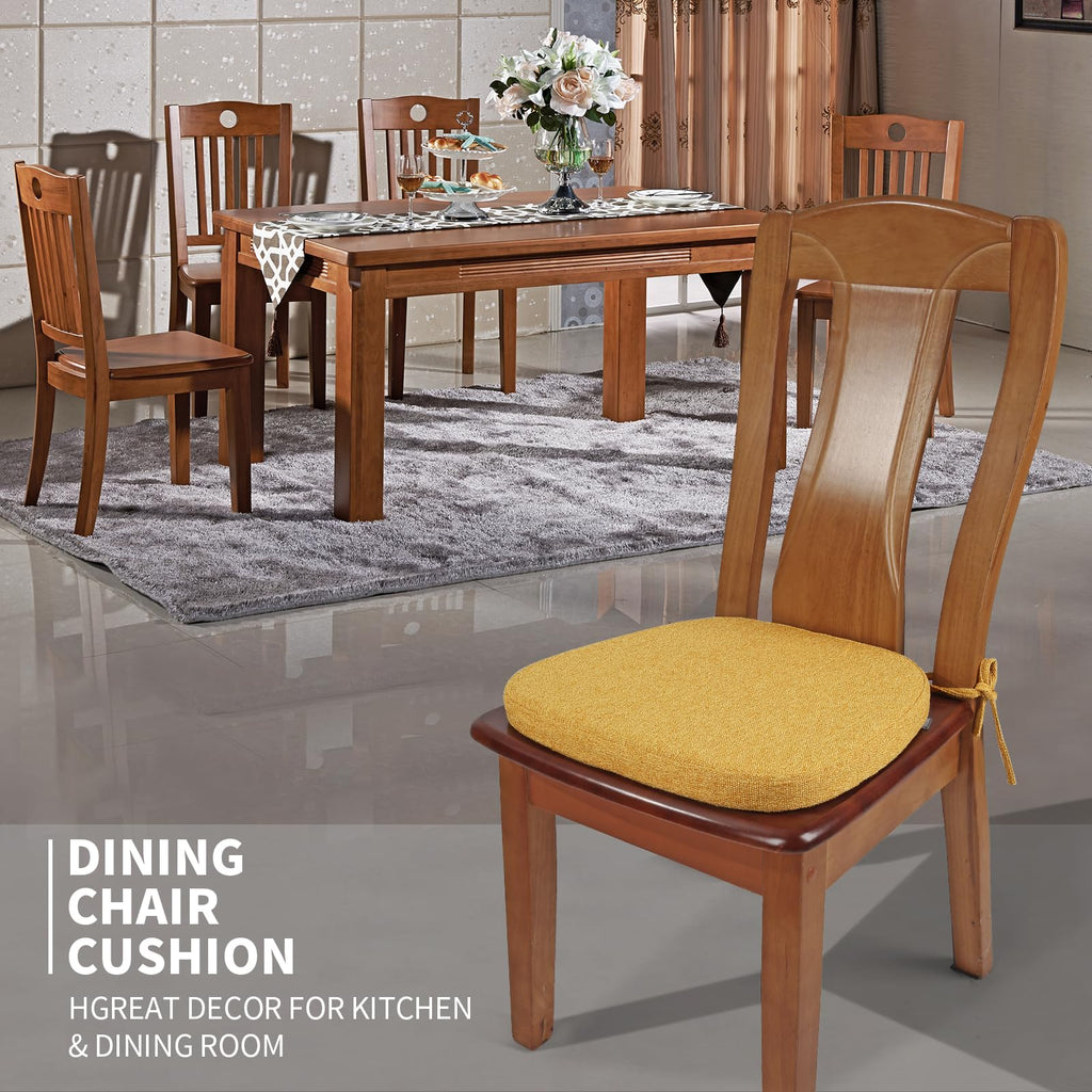 SINOSSO 1 Pack Memory Foam Chair Cushions for Dining Chair, Friendly Woven Fabric 16" U-Shape Comfortable Kitchen Chair Pad, Removable Slip Resistant Seat Cushion (1 Piece, Water Blue)