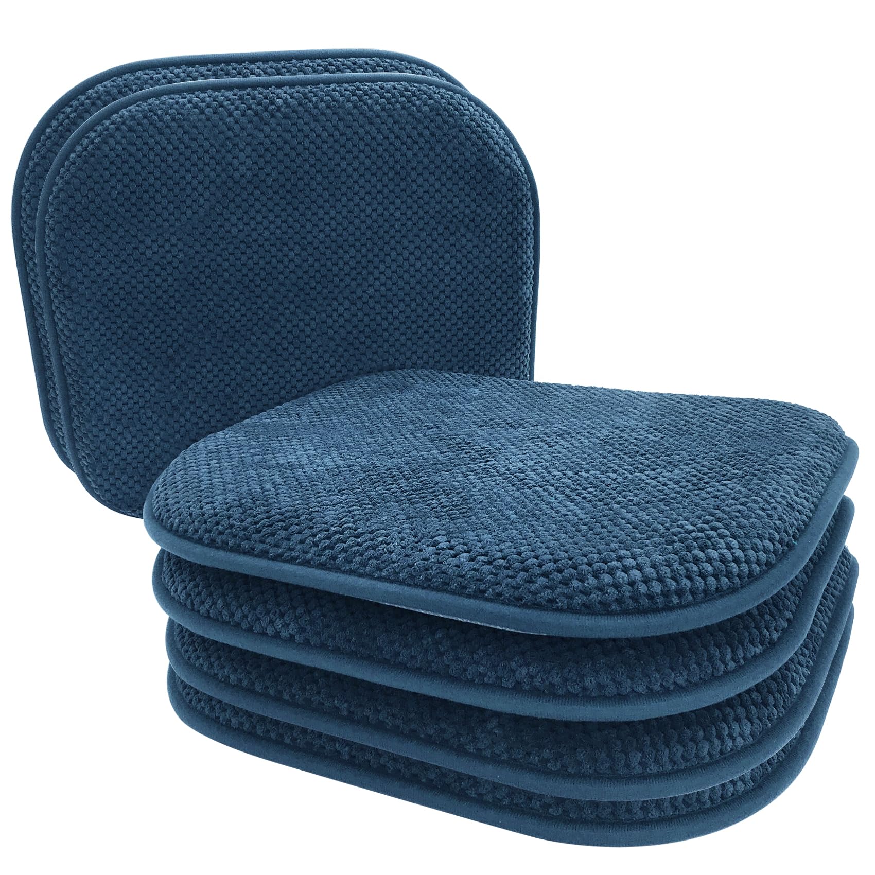 Grey Foam Seat Cushions Kitchen Chairs Pads for Dining Chairs Non Slip Office Seat Cushions Washable U Shaped Soft Thick Large Metal Wooden Chair Cushions,17" x 15"