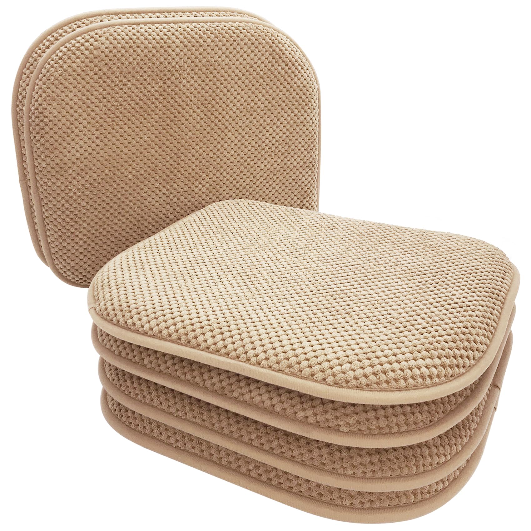 Grey Foam Seat Cushions Kitchen Chairs Pads for Dining Chairs Non Slip Office Seat Cushions Washable U Shaped Soft Thick Large Metal Wooden Chair Cushions,17" x 15"