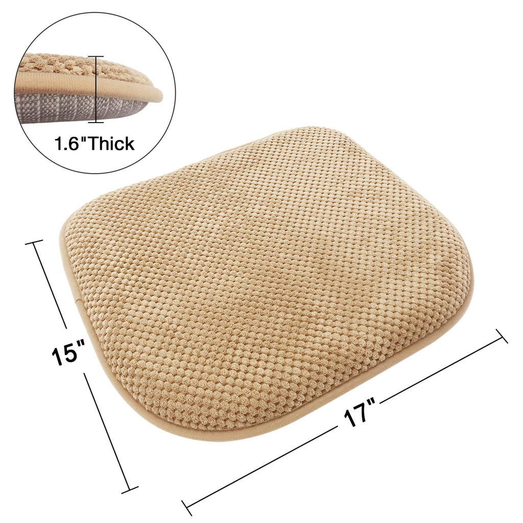 Grey Foam Seat Cushions Kitchen Chairs Pads for Dining Chairs Non Slip Office Seat Cushions Washable U Shaped Soft Thick Large Metal Wooden Chair Cushions,17" x 15"