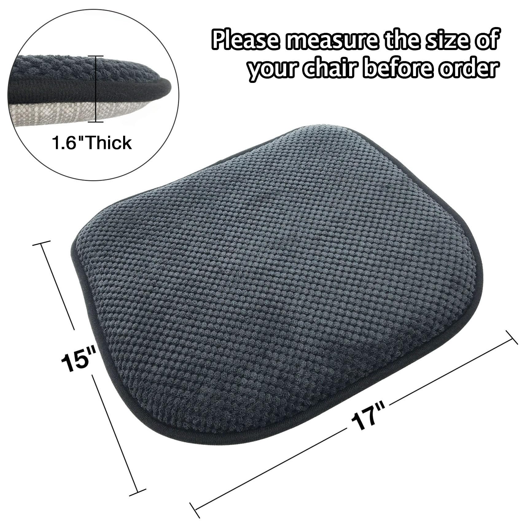 Grey Foam Seat Cushions Kitchen Chairs Pads for Dining Chairs Non Slip Office Seat Cushions Washable U Shaped Soft Thick Large Metal Wooden Chair Cushions,17" x 15"