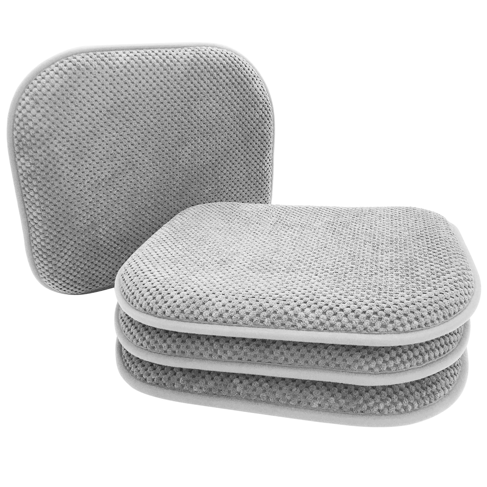 Grey Foam Seat Cushions Kitchen Chairs Pads for Dining Chairs Non Slip Office Seat Cushions Washable U Shaped Soft Thick Large Metal Wooden Chair Cushions,17" x 15"