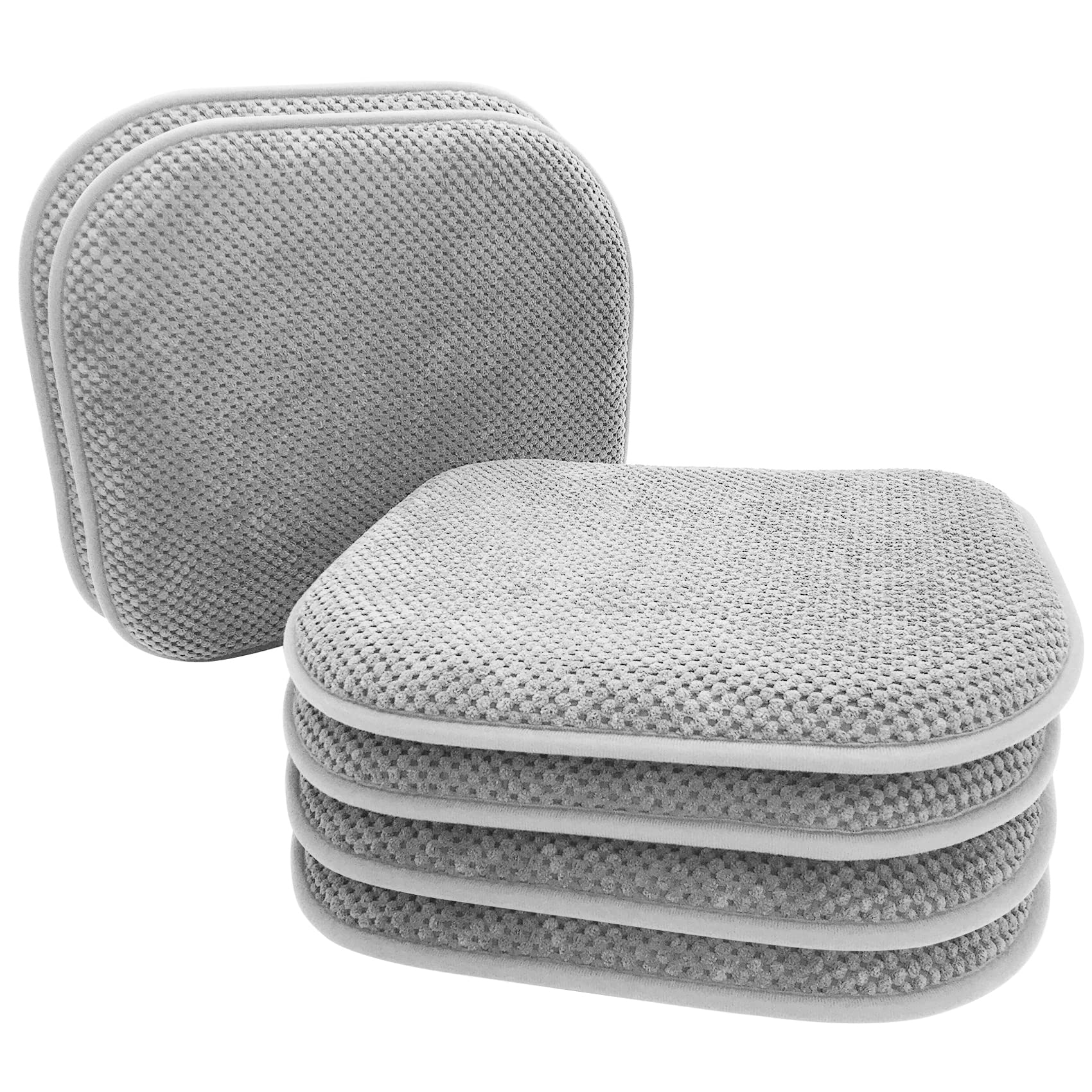 Grey Foam Seat Cushions Kitchen Chairs Pads for Dining Chairs Non Slip Office Seat Cushions Washable U Shaped Soft Thick Large Metal Wooden Chair Cushions,17" x 15"