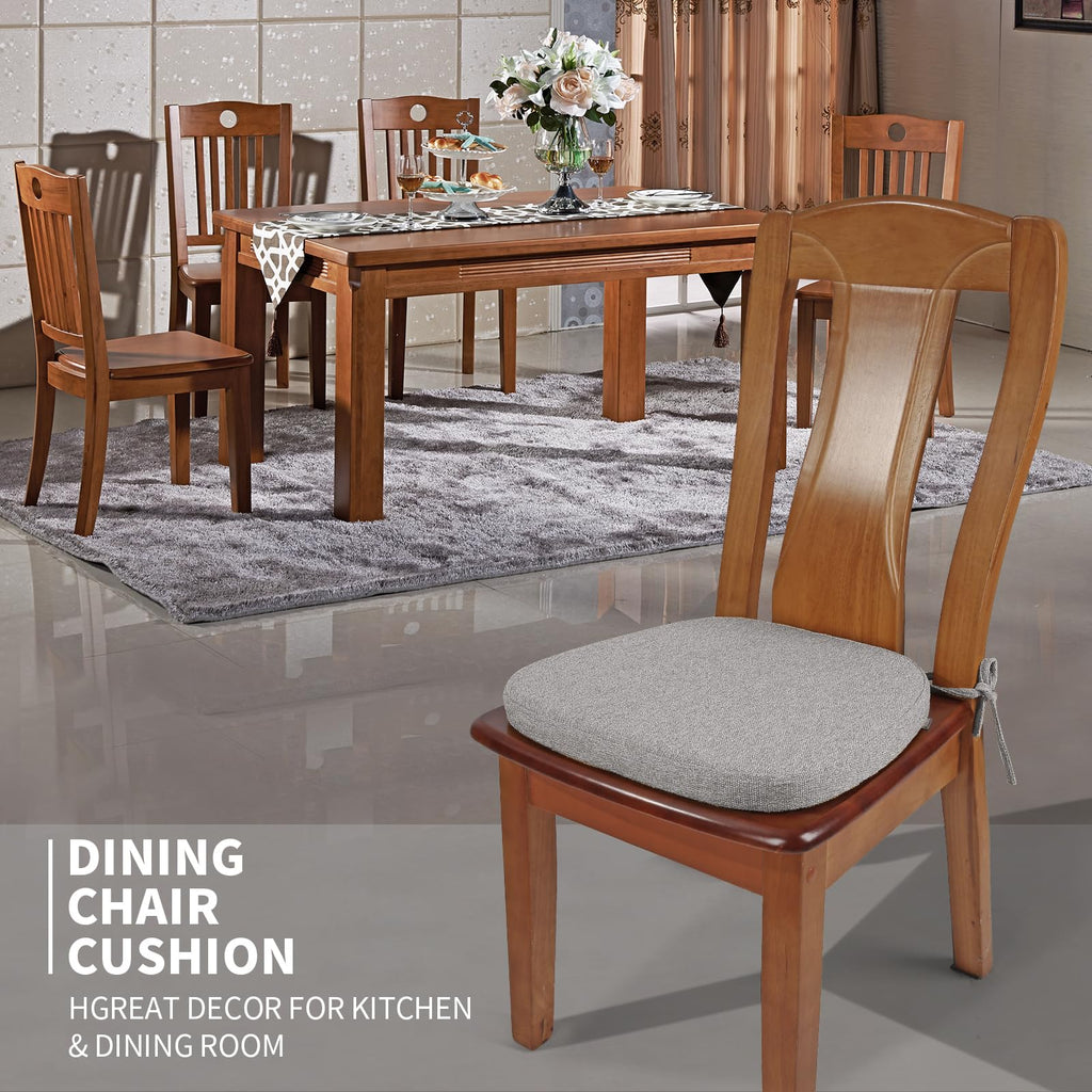 SINOSSO 1 Pack Memory Foam Chair Cushions for Dining Chair, Friendly Woven Fabric 16" U-Shape Comfortable Kitchen Chair Pad, Removable Slip Resistant Seat Cushion (1 Piece, Water Blue)