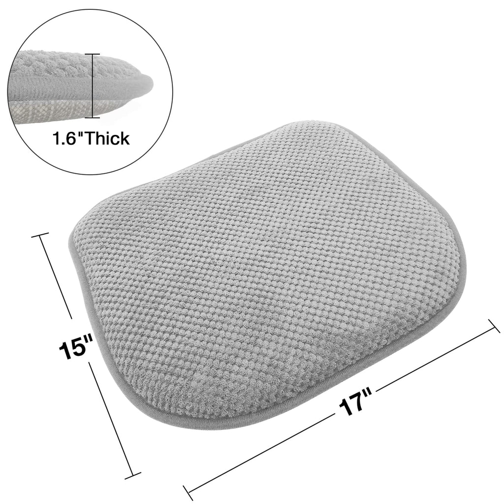 Grey Foam Seat Cushions Kitchen Chairs Pads for Dining Chairs Non Slip Office Seat Cushions Washable U Shaped Soft Thick Large Metal Wooden Chair Cushions,17" x 15"