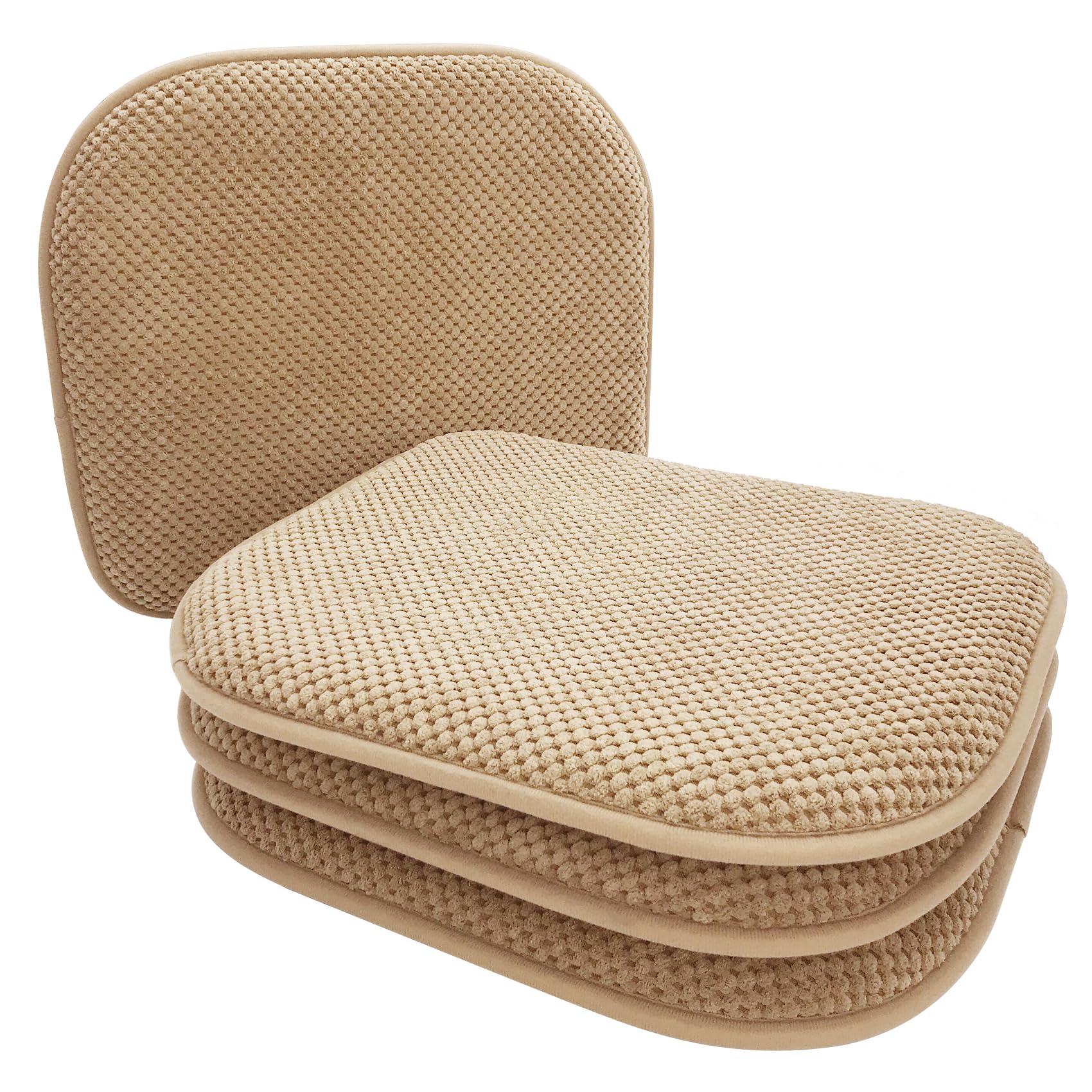 Grey Foam Seat Cushions Kitchen Chairs Pads for Dining Chairs Non Slip Office Seat Cushions Washable U Shaped Soft Thick Large Metal Wooden Chair Cushions,17" x 15"