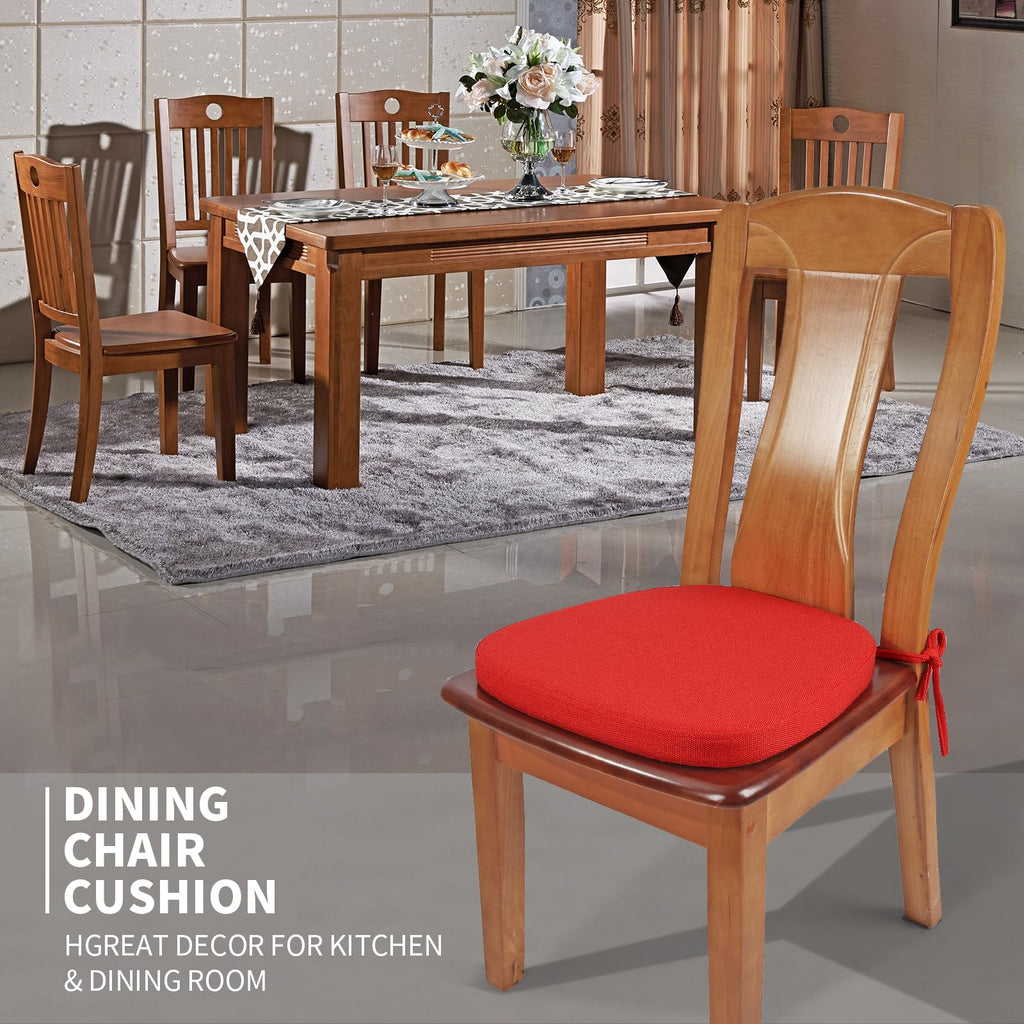 SINOSSO 1 Pack Memory Foam Chair Cushions for Dining Chair, Friendly Woven Fabric 16" U-Shape Comfortable Kitchen Chair Pad, Removable Slip Resistant Seat Cushion (1 Piece, Water Blue)