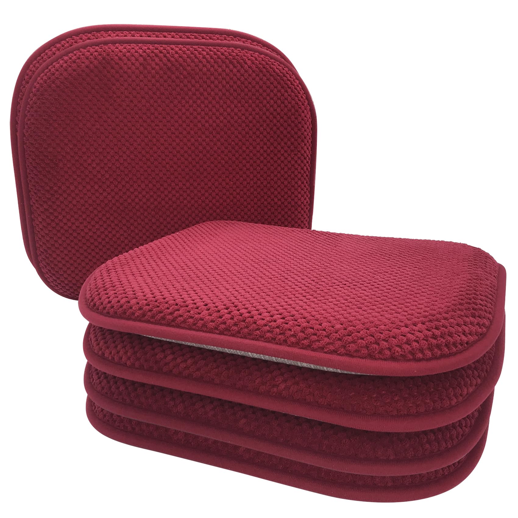 Grey Foam Seat Cushions Kitchen Chairs Pads for Dining Chairs Non Slip Office Seat Cushions Washable U Shaped Soft Thick Large Metal Wooden Chair Cushions,17" x 15"